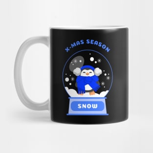 Xmas Season Snow Penguin (Blue) Mug